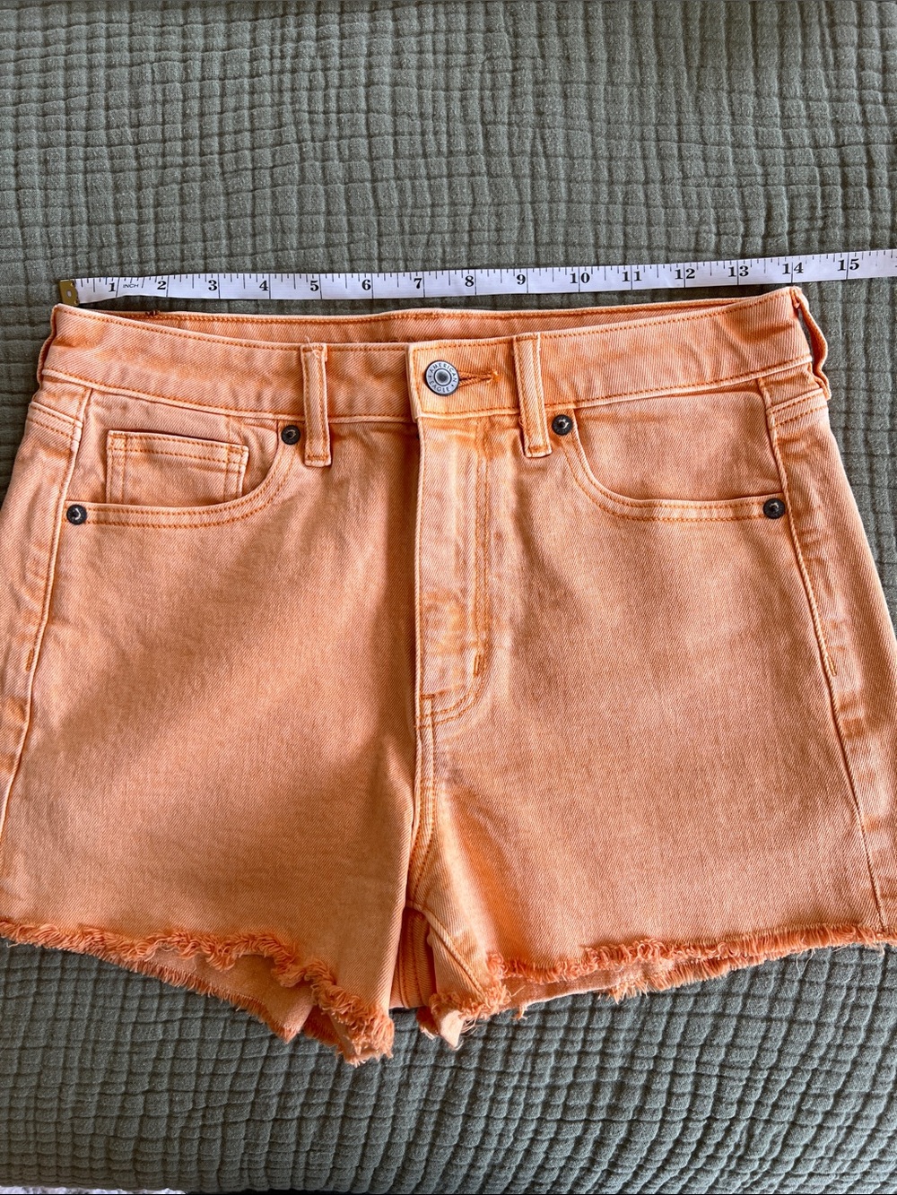 American Eagle Mango Orange High-Rise Denim Shorts